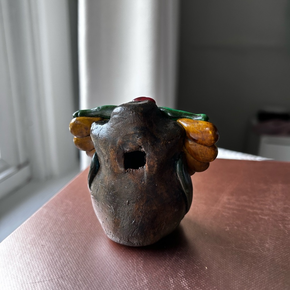 Handmade Mexican Folk Art Owl Whistle Figurine - Picture 2 of 2